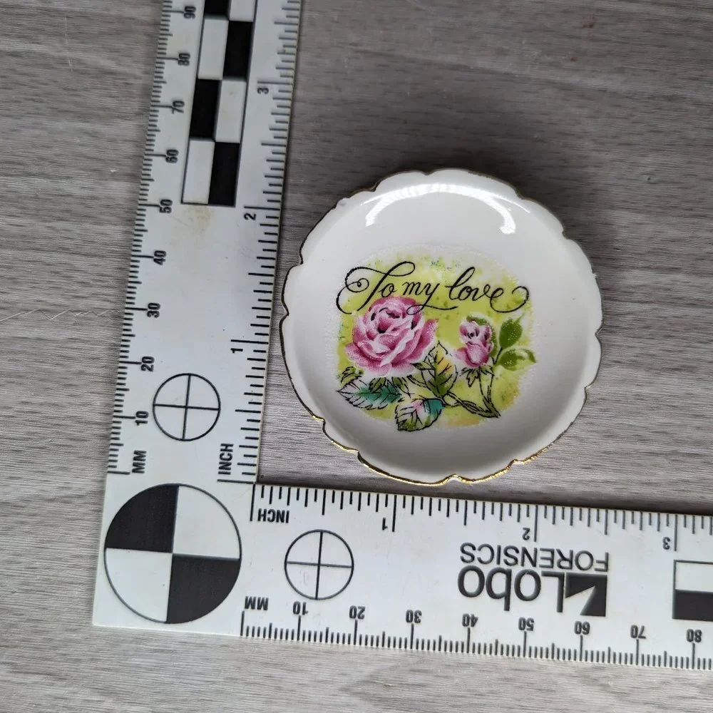 Vintage 1979 Enesco Bone China Miniature Cup & Saucer